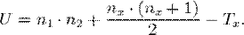 U=n_1\cdot n_2+\frac{n_x\cdot(n_x+1)}{2}-T_x.