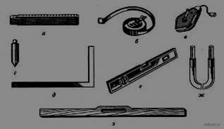 Инструменты для измерения и проверки отделываемых поверхностей