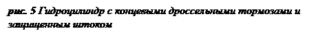 Подпись: рис. 5 Гидроцилиндр с концевыми дроссельными тормозами и защищенным штоком