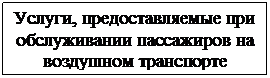 Подпись: Услуги, предоставляемые при обслуживании пассажиров на воздушном транспорте