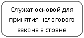Скругленный прямоугольник: Служат основой для принятия налогового закона в стране