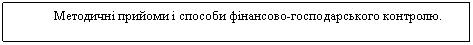 Подпись: Методичні прийоми і способи фінансово-господарського контролю.


