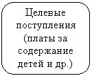 Скругленный прямоугольник: Целевые
поступления (платы за содержание детей и др.)
