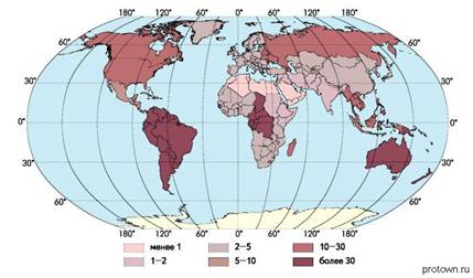 Обеспеченность ресурсами пресной воды, тыс. м