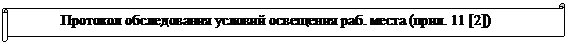 Горизонтальный свиток: Протокол обследования условий освещения раб. места (прил. 11 [2])