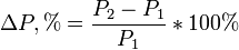 \Delta{P},%= \frac{P_2-P_1}{P_1}*100%